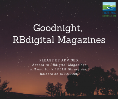 image announcing end of rbdigital magazine service that reads "goodnight, rbdigital magazines"