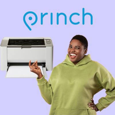 library patron using Princh mobile printing service