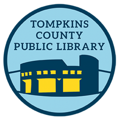Tompkins County Public Library blue and yellow logo