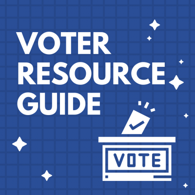 image advertising votor resourse guide featuring white text and ballot illustration against a blue background