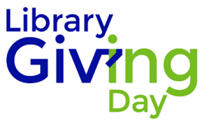 Library Giving Day blue and green logo