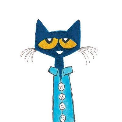 Pete the Cat wearing blue pajamas