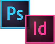 Adobe InDesign and Photoshop logos