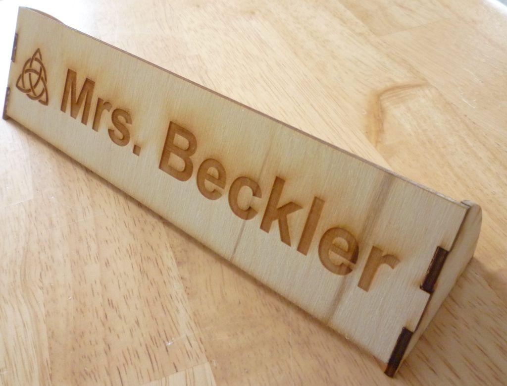 Laser engraved name plate